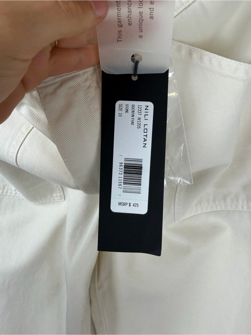 NWT Nili Lotan Quentin Wide Leg High Waisted Pants White Stone 10 - Picture 8 of 16